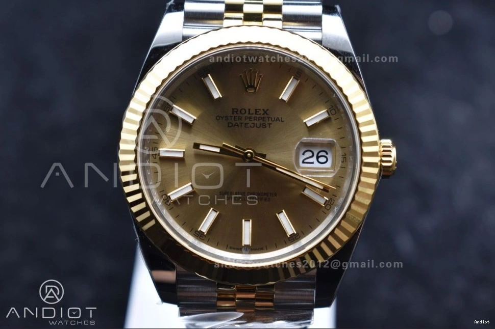Bracelet DateJust Steel YG Dial on 1:1 YG 904L 126333 41 Stick SS VR3235 Jubilee Edition Clean Best 0307